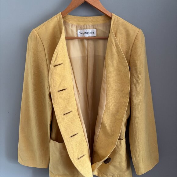Vintage YSL Sunflower Yellow Blazer - Picture 4 of 9